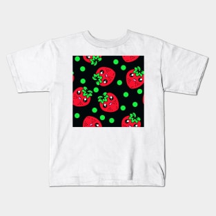 Stawberry Black Kids T-Shirt